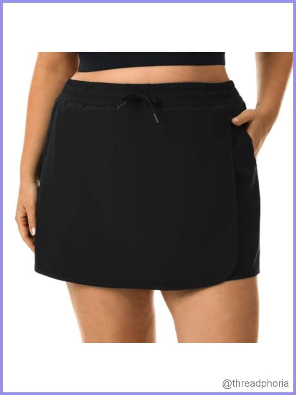 Plus Size Athletic Skort with Shorts & Pockets, Quick Dry, 1X-5X
